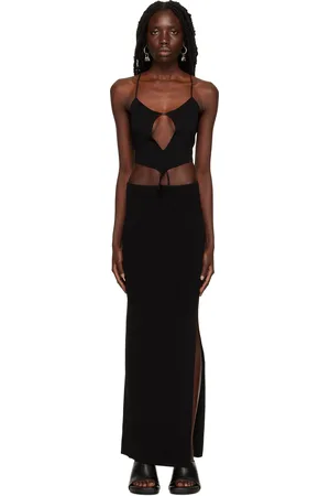 AYA MUSE Robe midi Mesquite noire