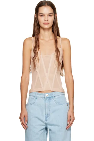 DION LEE Débardeur Oblique beige