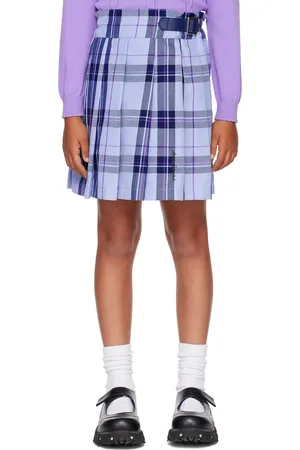 Anna Sui Enfant | Jupe-short bleue à carreaux