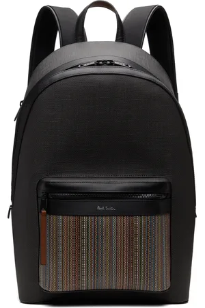 Paul Smith Sac à dos noir en canevas enduit à poche à rayures emblématiques