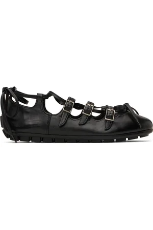 Simone Rocha Ballerines de style ghillie noires à semelle crantée