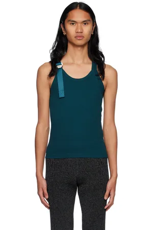 DION LEE Débardeur bleu à bretelle coulissante
