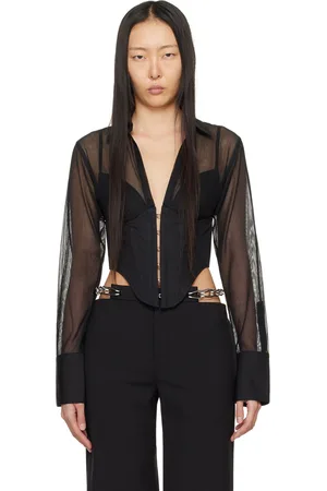 DION LEE Chemise noire à panneaux