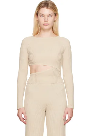 Wynn Hamlyn T-shirt à manches longues Origami blanc cassé