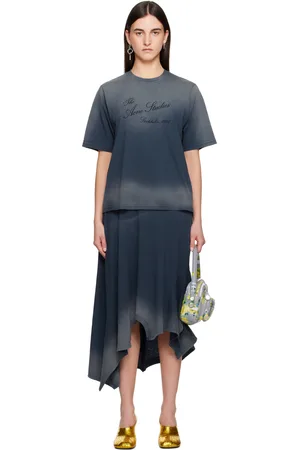 Acne Studios Robe midi étagée bleue