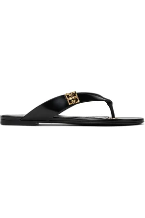 Givenchy Tongs noires à ferrure à logo 4G Liquid