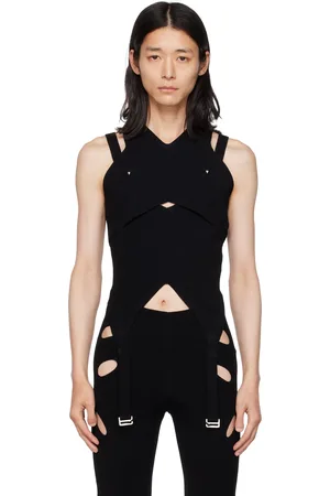 DION LEE Débardeur noir à découpes exclusif à SSENSE