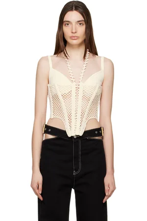 DION LEE Corset Coral blanc cassé