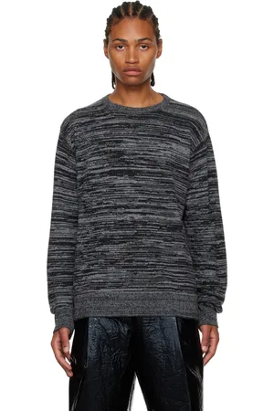 DRIES VAN NOTEN Pull gris à col ras du cou