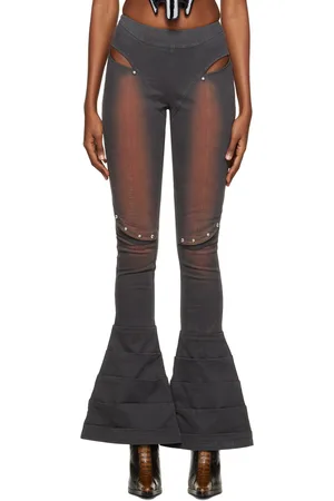 Didu Pantalon gris en denim à effet délavé