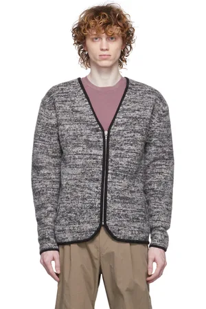 JOHN ELLIOTT Pull Andres gris et noir en laine mérinos et alpaga