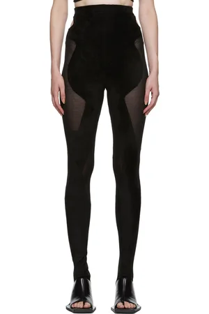 DION LEE Legging noir en intarsia de chenille