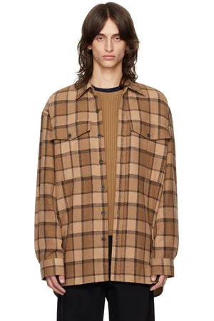 DRIES VAN NOTEN Chemise brune à carreaux