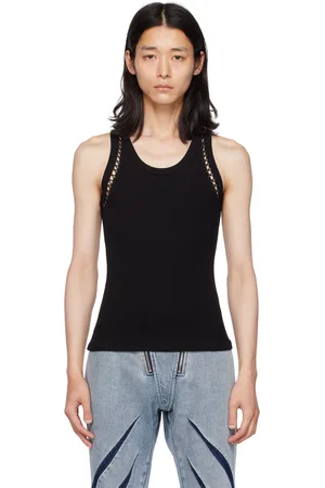 DION LEE Débardeur noir à ornements lacés