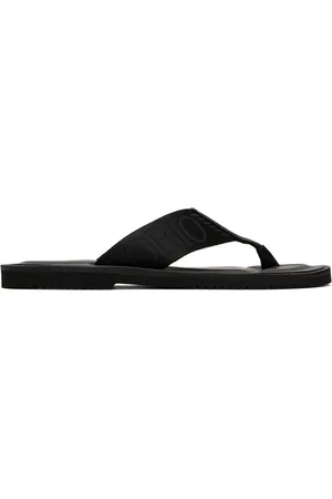 Emporio Armani Tongs noires à bride à logo