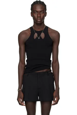 DION LEE Débardeur noir à assemblage torsadé