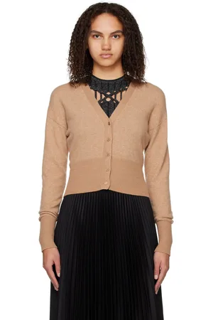 Joseph Cardigan brun clair à col en Y
