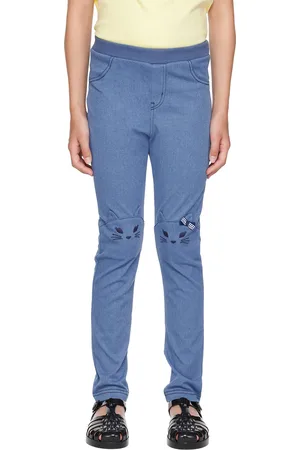 Anna Sui Enfant | Pantalon de détente bleu à images brodées
