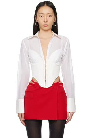 DION LEE Chemise blanche à panneaux