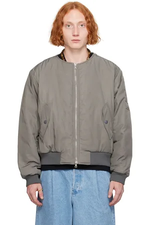 DRIES VAN NOTEN Blouson aviateur sans col gris