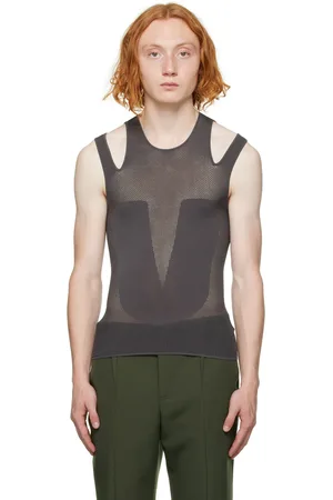 DION LEE Débardeur moulant gris