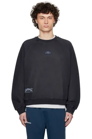 A Bathing Ape Pull molletonné noir à col ras du cou et à écussons à logo