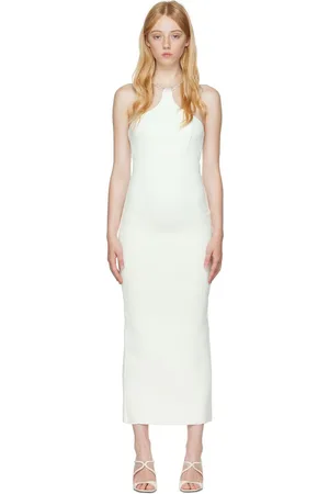 Hervé Léger Robe midi blanche en ottoman