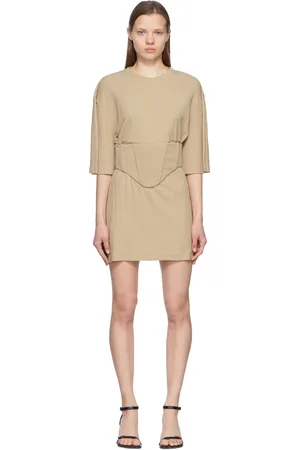 DION LEE Robe courte brune en coton