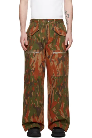 DION LEE Pantalon cargo brun clair à motif camouflage