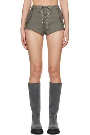 DION LEE Short kaki en tissu à parachute