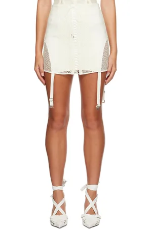 DION LEE Minijupe blanche à laçage
