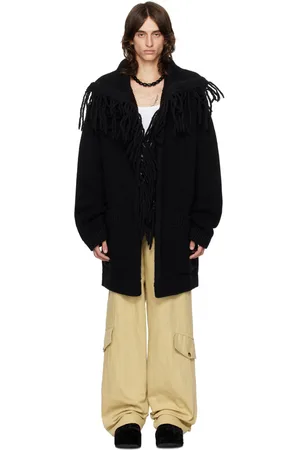 DRIES VAN NOTEN Cardigan noir à franges