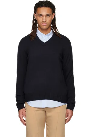 Vince Pull bleu marine à col en V