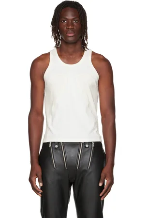 DION LEE Débardeur droit côtelé blanc