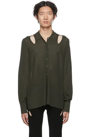 DION LEE Cardigan kaki à découpes