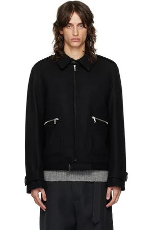 DRIES VAN NOTEN Blouson noir en laine
