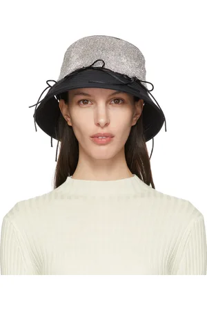 KARA Chapeau noir en filet à ornement en verre taillé