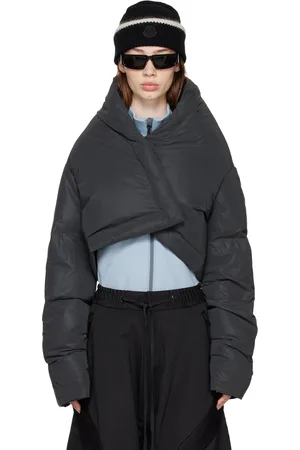 Templa Blouson cache-cœur noir rembourré en duvet