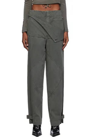 DION LEE Pantalon gris à ceinture