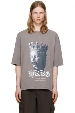 HAN Kjøbenhavn T-shirt surdimensionné gris à image de sculpture