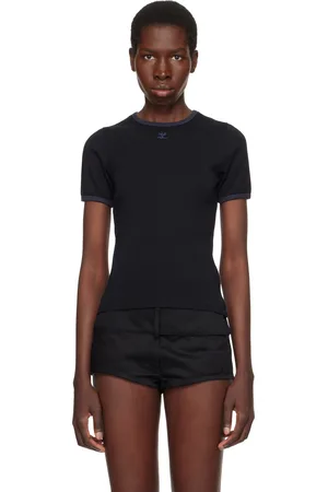Courrèges T-shirt noir à bordures contrastantes - Heritage