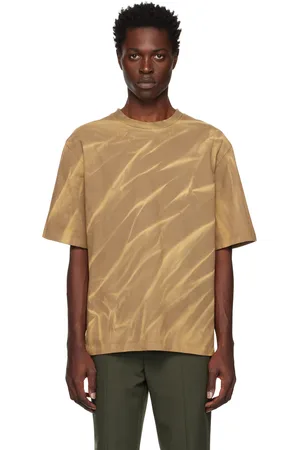 DION LEE T-shirt kaki à motif tie-dye et à effet froissé