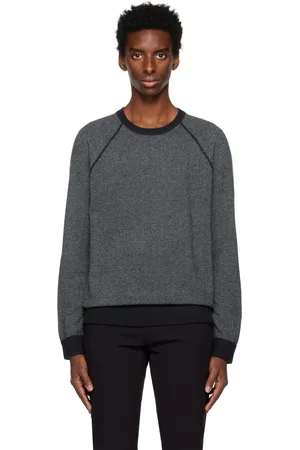 Vince Pull bleu marine en étoffe œil-de-perdrix