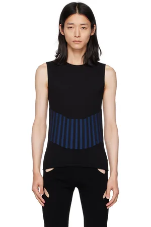 DION LEE Débardeur noir à baleines