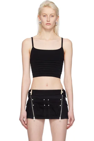 DION LEE Débardeur noir à baleines