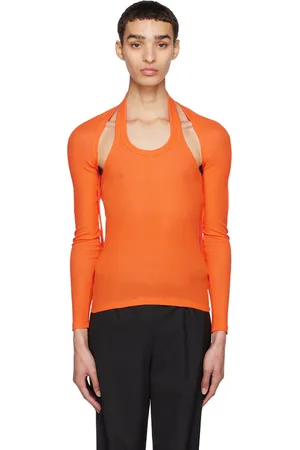DION LEE T-shirt à manches longues modulaire orange à corsage bain de soleil