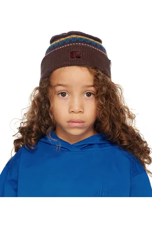 Repose AMS Enfant | Bonnet brun à rayures en tricot jacquard