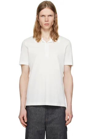 Courrèges Polo blanc en piqué à logo AC