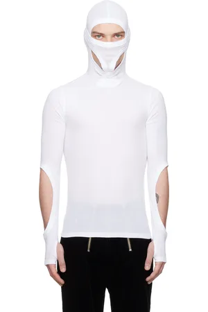 DION LEE Col roulé blanc en tricot interlock à masque