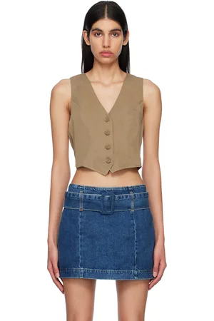 Reformation Gilet Devin brun clair